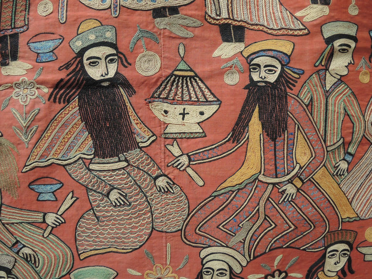 Tenture illustrant des scènes du Shahnameh