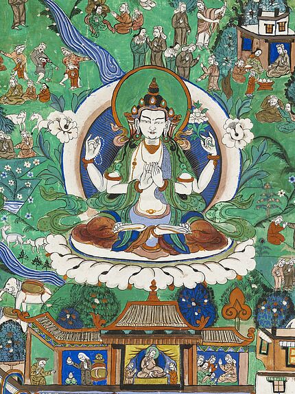 Peinture bouddhique : le bodhisattva Avalokiteshvara