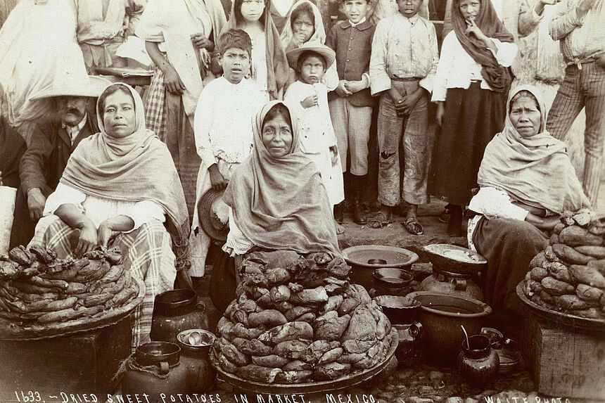 Dried sweet potatoes in market