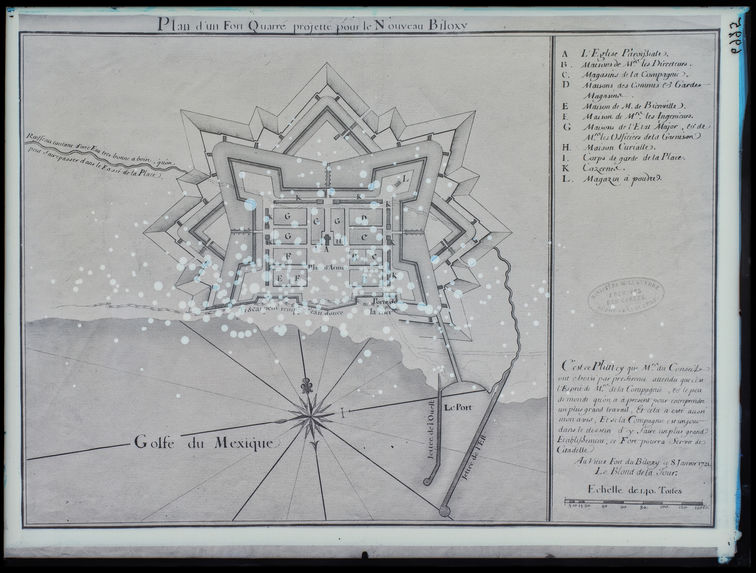 Plan d'un fort Quarré, projeté pour le nouveau Biloxy