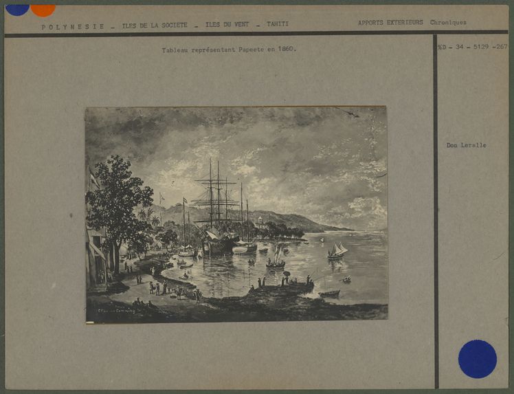Tableau représentant Papeete en 1860