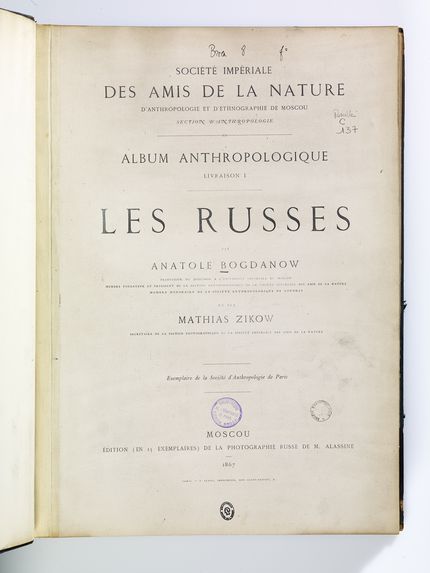 Les Russes - Album anthropologique. Livraison 1