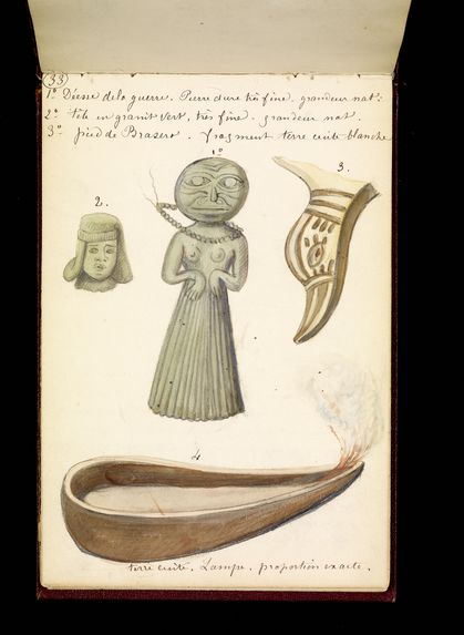 Carnet de dessins d'objets précolombiens