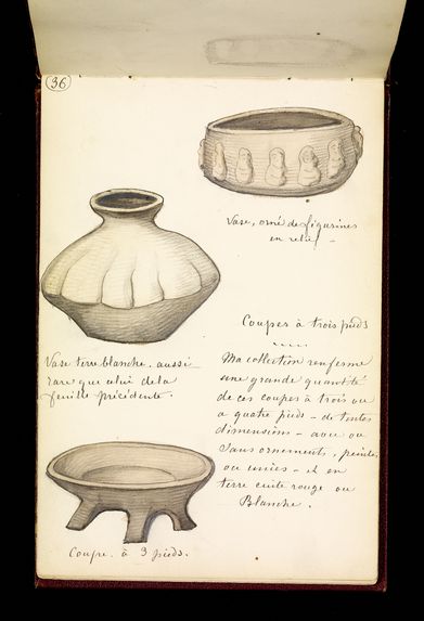 Carnet de dessins d'objets précolombiens