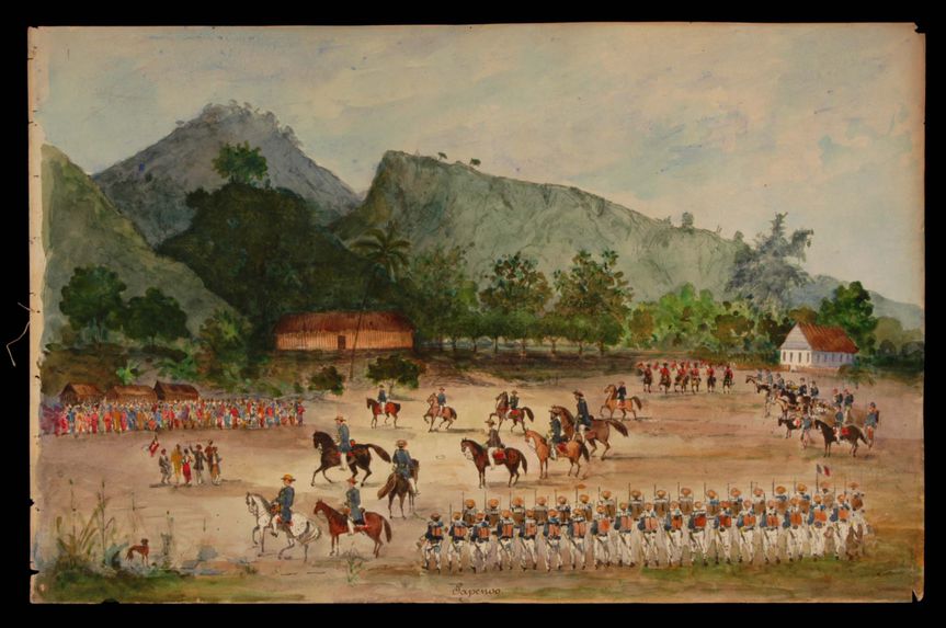 Promenade militaire autour de Papeete, 1861. Papenoo