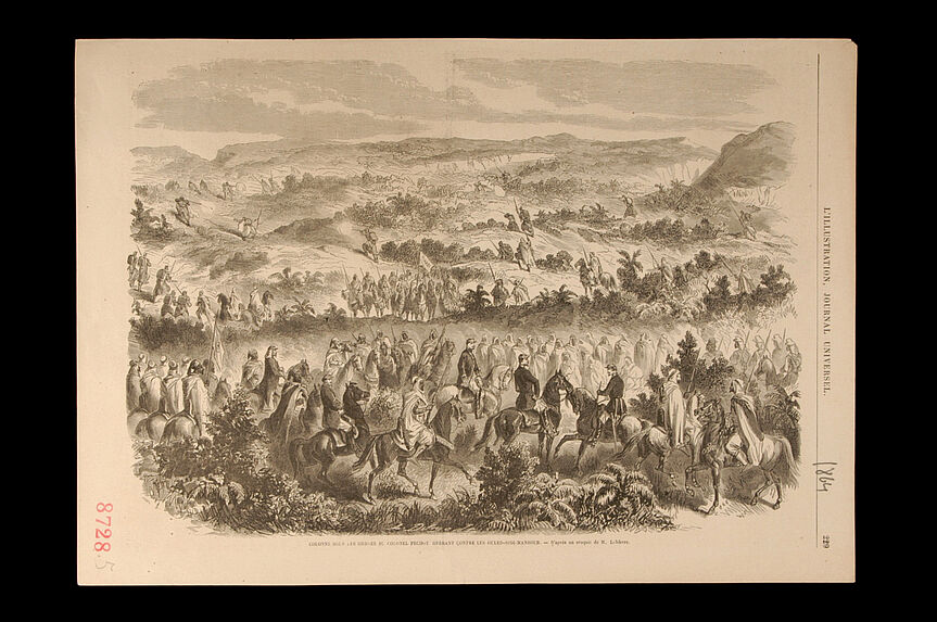 L'Illustration : colonne sous les ordres du colonel Pechot opérant contre les Ouled-Sidi-Mansour