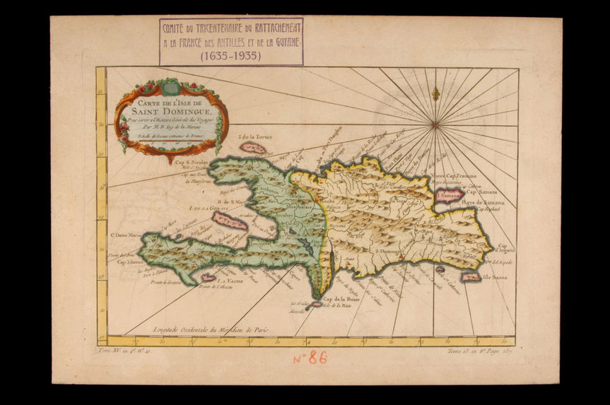 &quot;Carte de l'Isle de Saint Domingue&quot; (légende inscrite sur la carte)