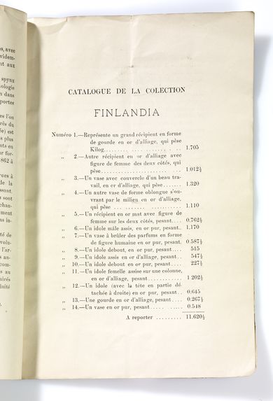 Catalogue de la collection &quot;Finlandia&quot