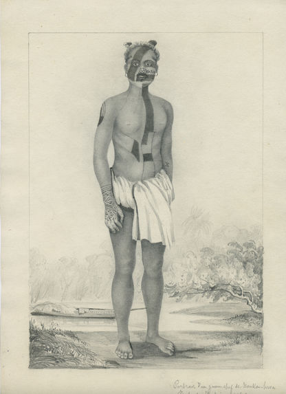 Portrait d'un jeune chef de Nuku-Hiva, Tribu des Tohioas