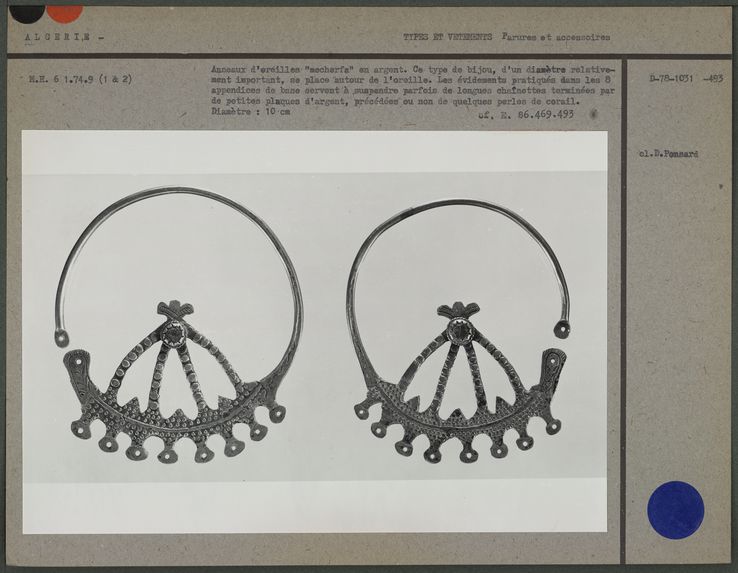 Anneaux d'oreilles &quot;mecherfa&quot; en argent