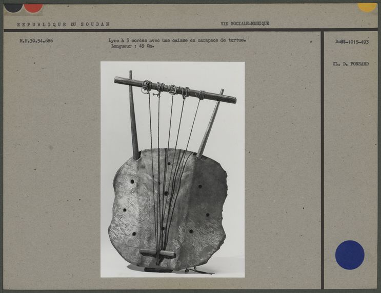 Lyre à 5 cordes avec caisse en carapace de tortue