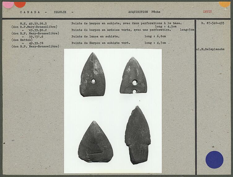 Pointes de harpons en schiste