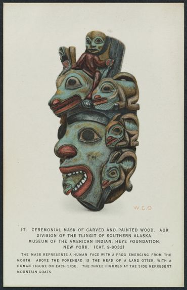 Ceremonial mask of carved and painted wood