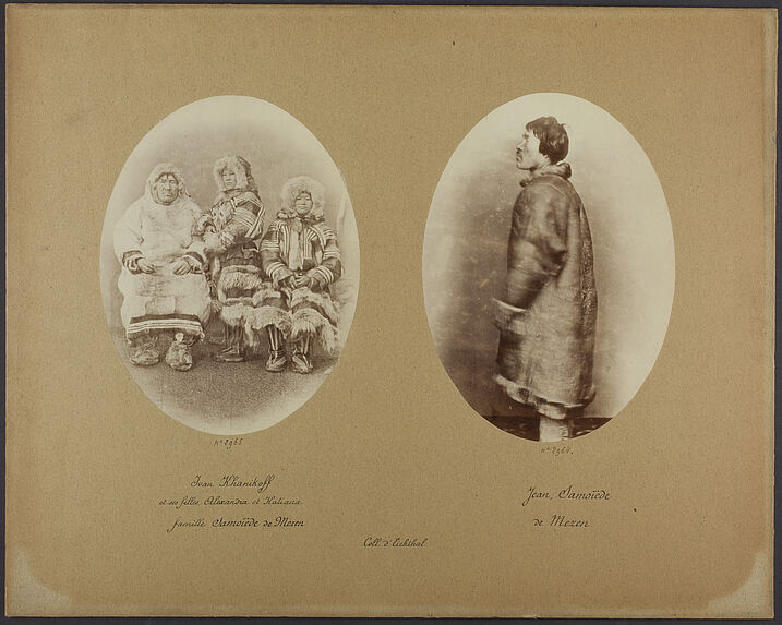 Ivan Khanikoff et ses filles Alexandra et Katiana. Famille Samoïède de Mezen