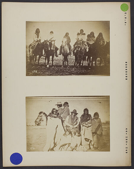 Deux groupes d'indiens Shoshone.