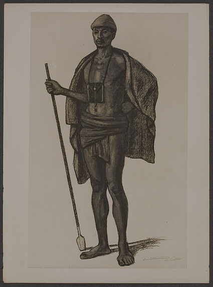 Type Antandroy [portrait d'homme], reproduction d'un tableau de Lièvre