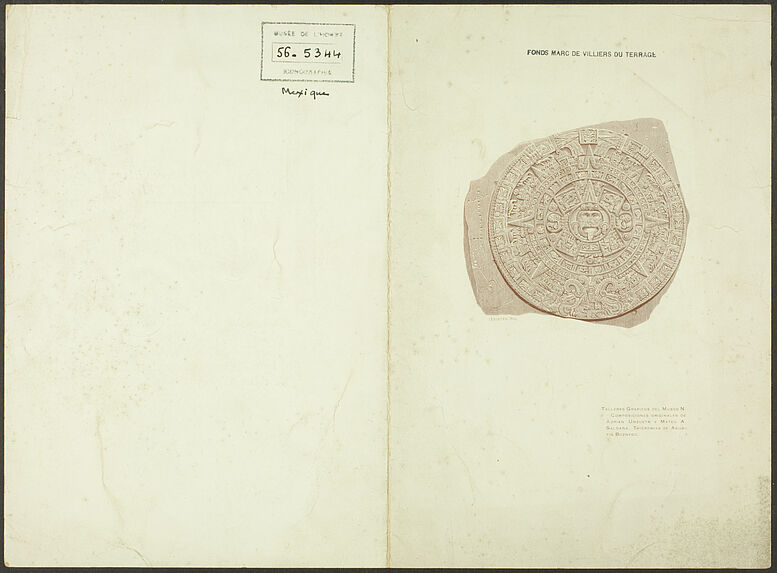 Sans titre [carte de voeux de l'année 1923 du Museo Nacional de Arqueologia, Historia y Etnografia du Mexique]