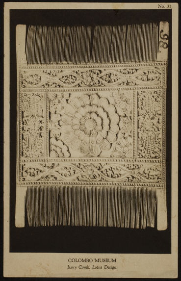 Ivory comb, lotus design