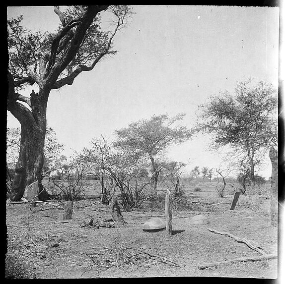 Tombes mossi dans un champ près du village