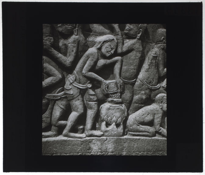 Bas-relief du Bayon. Cuisson du riz