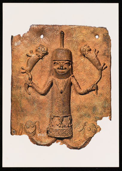 Bronze plaque showing the Oba of Benin in divine aspect