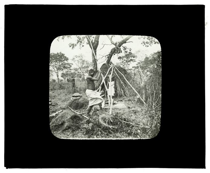 Sans titre [construction en feuillages au bord de la Luanginga, 1er octobre 1913]