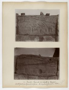 Karnak. Fragments de la bataille de Kadesch. (Entailles faites par les femmes…