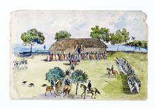 Promenade militaire autour de Papeete, 1861. Atimaono