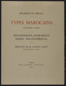 Page de titre du premier album des "Types Marocains " par François de…