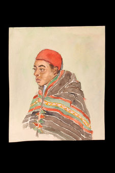 "Portrait d'un Tripolitain", aquarelle