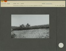 Couverture du faîtage d'un toit de ferme : baguettes d'écorce