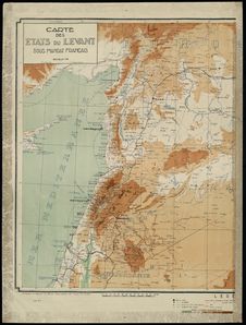 Carte des Etats du Levant sous mandat français