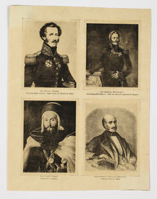Quatre portraits d'hommes liés à l'histoire de l'Algérie.