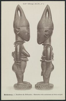 Dahomey - Ancêtres de Béhanzin - Statuettes très anciennes en bois sculpté