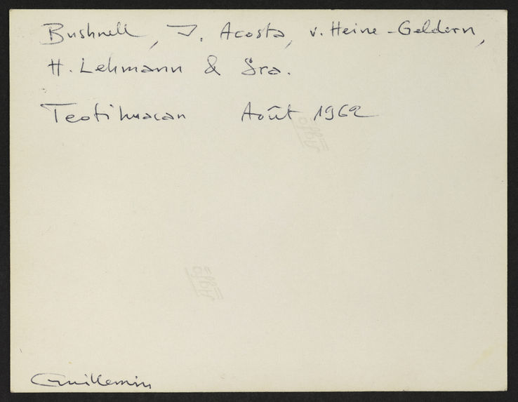 Bushnell, I. Acosta, v. Heine-Geldern, H. Lehmann