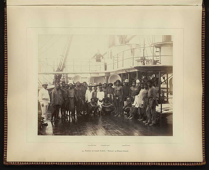 Natives on board H.M.S. &quot;Nelson&quot; at Dinner Island