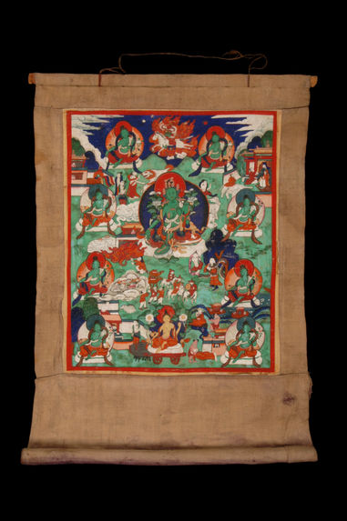 Peinture bouddhique : Shyamatara, protectrice des dangers
