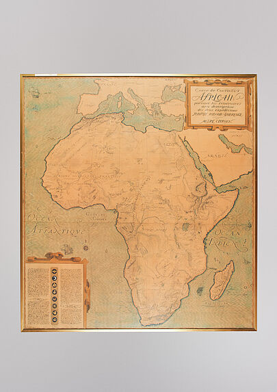 &quot;Carte du continent africain portant les itinéraires avec description des deux expéditions Haardt-Audouin Dubreuil patronnées par André Citroën&quot