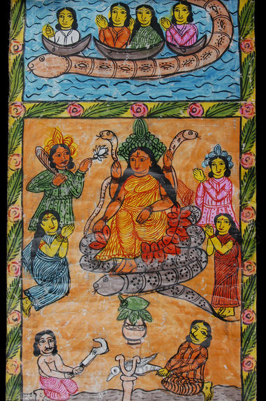Peinture sur rouleau: la déesse Manasa