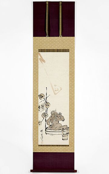 Peinture de Raijin, démon du tonnerre, par Kawanabe Kyosai (1831-1889)