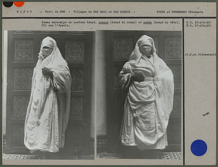 Femme marocaine en costume drapé