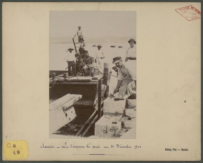 Nouméa, les travaux du quai au 31 décembre 1901