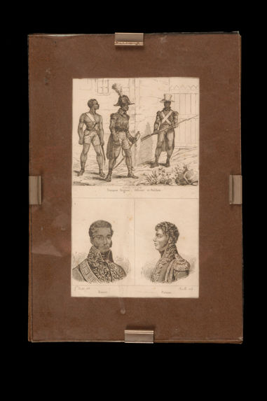 Trois gravures : Troupes noires. Boyer. Pétion