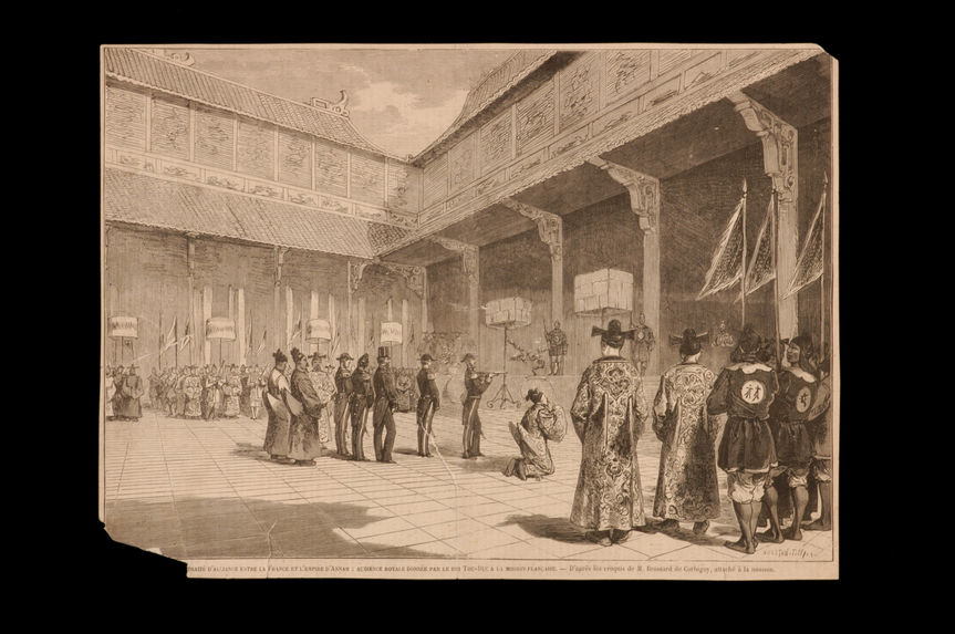 Traité d'alliance entre la France et l'empire d'Annam : audience royale donnée par le roi Thc-Duc à la mission française
