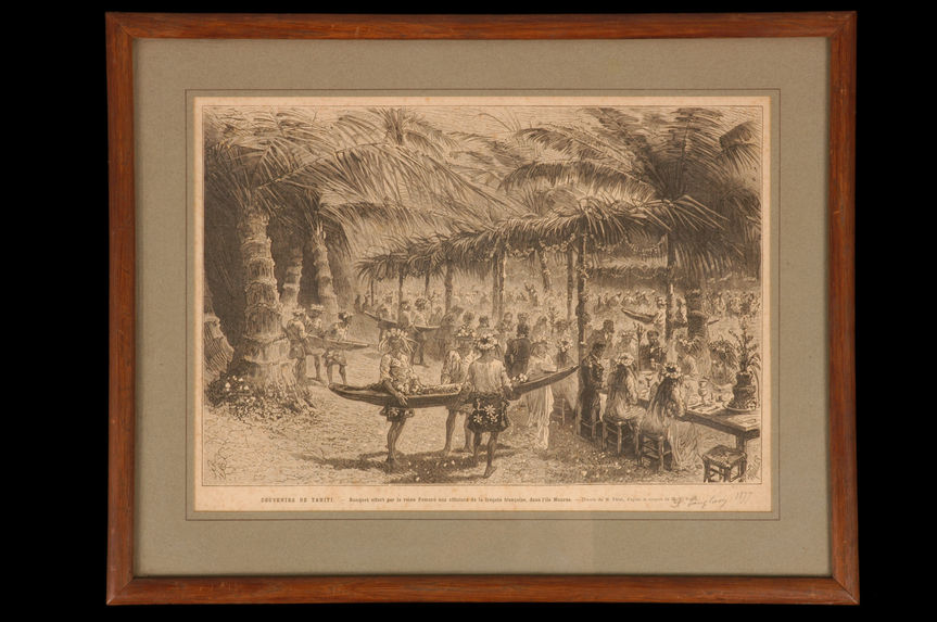 Souvenirs de Tahiti - Banquet offert par la reine Pomaré aux officiers de la frégate française dans l'île Moorea