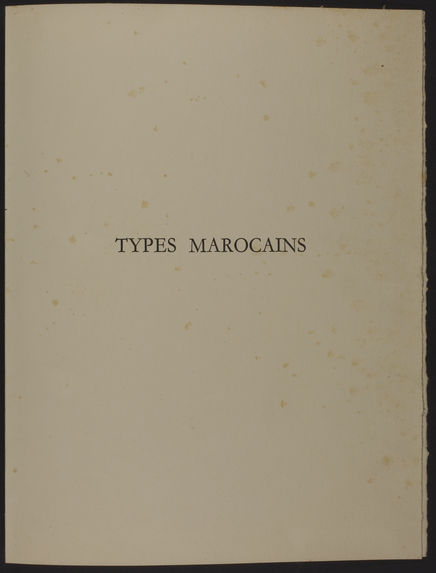 Page de titre du premier album des &quot;Types Marocains &quot; par François de Herain - 1931