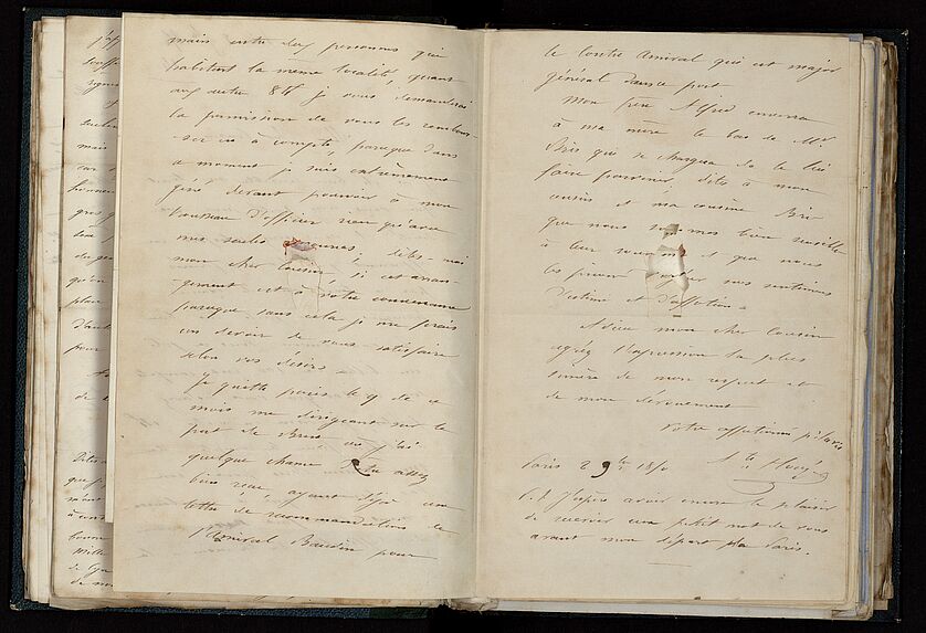 Mes lettres au cousin Le Vaillant du 8 janvier 1849 au 21 décembre 1858 inclus.