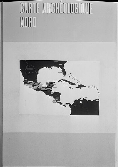 Exposition Les chefs-d'oeuvre de l'Amérique précolombienne : carte archéologique d'Amérique du Nord et d'Amérique centrale