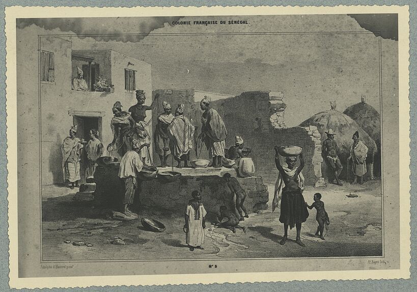 Vue du vieux Dakar (Lithographie)