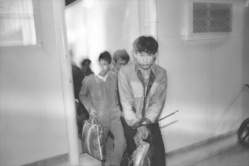 Arrestation d'immigrants clandestins chinois. Hong-Kong, 1987